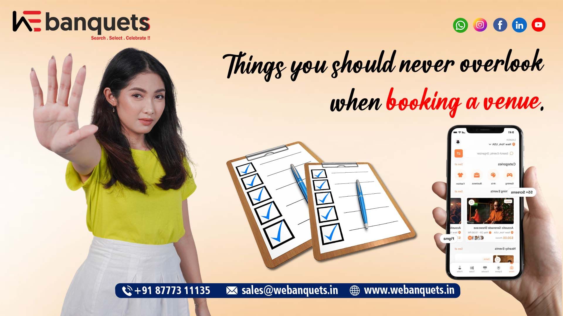 Things You Should Never Overlook When Booking a Venue Webanquets Venue Booking Checklist
