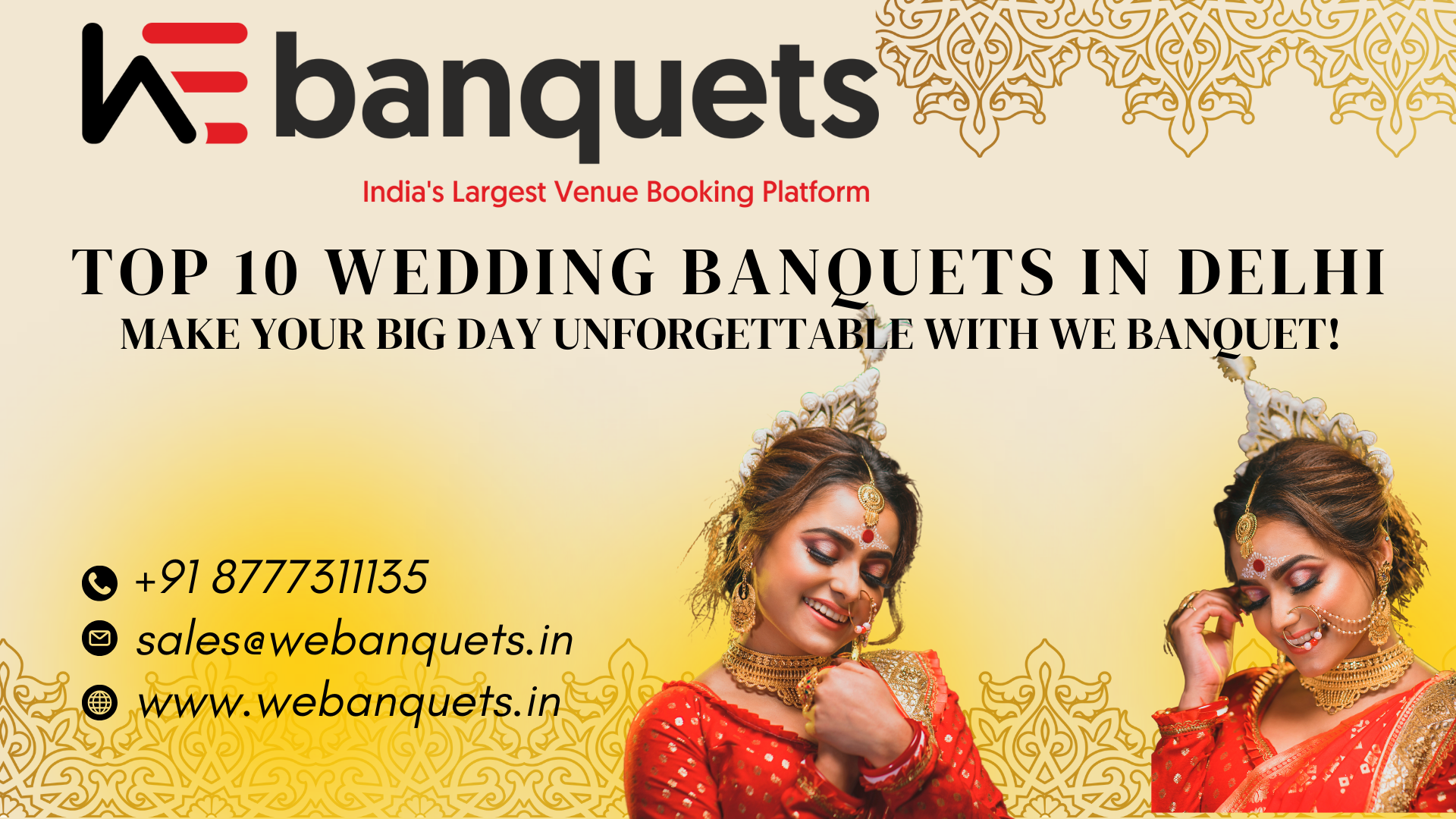 Top 10 Wedding Banquets in Delhi  Make Your Big Day Unforgettable with We Banquet