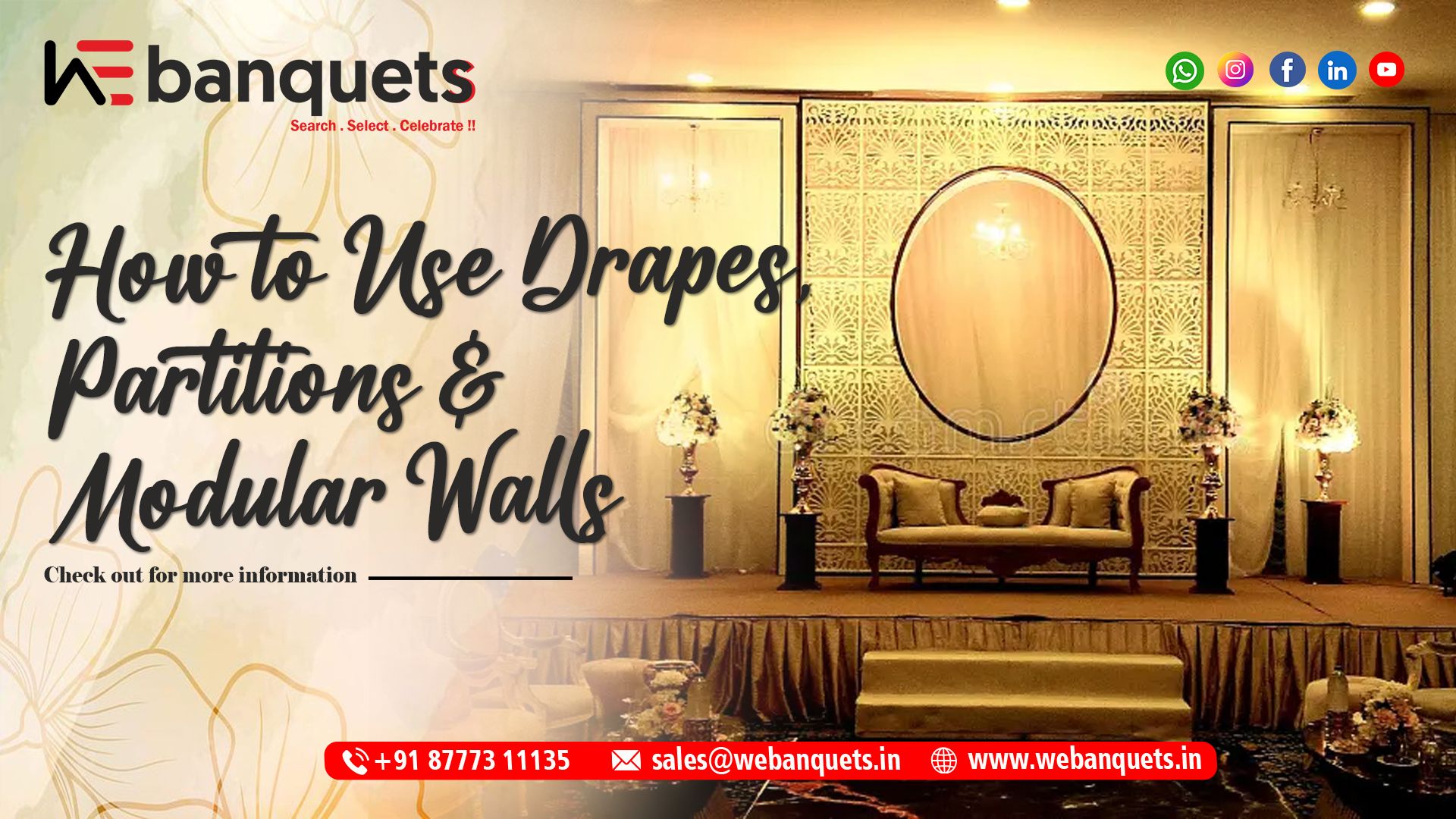 Use Drapes and Partitions in Banquet Halls Smartly